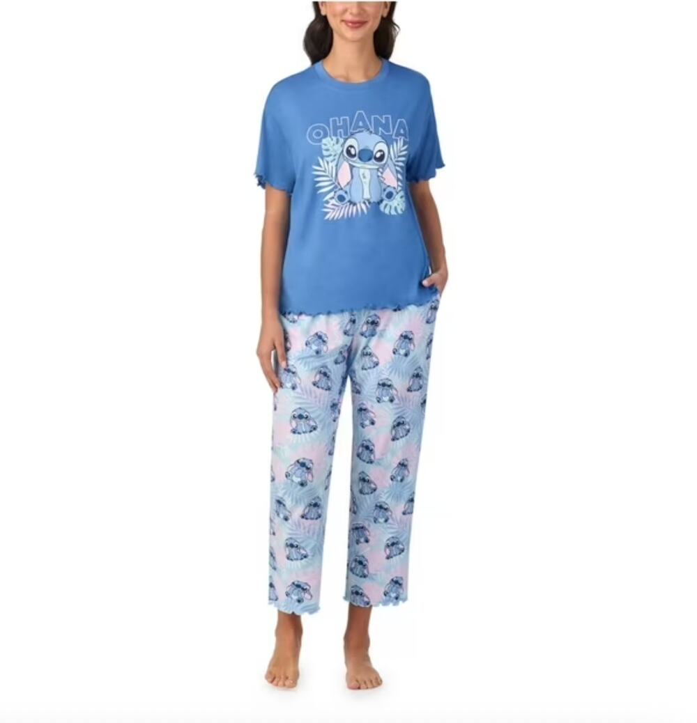 Disney Stitch Ohana 2-Piece Soft Pajama Set T-Shirt/Pants Women's Medium NWOT